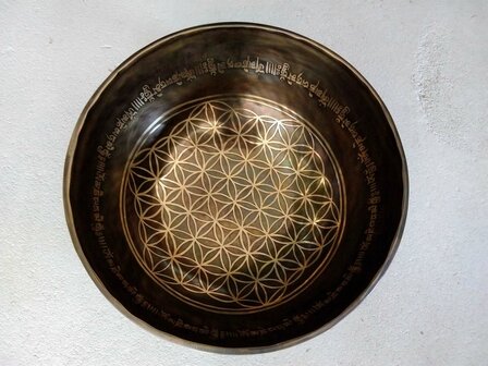 Flower of life klankschaal 13-14 cm