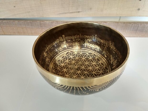 Flower of life klankschaal 13-14 cm